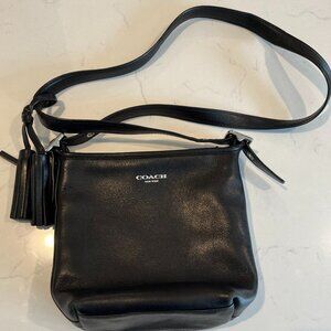 Coach Shoulder Bag Black Leather